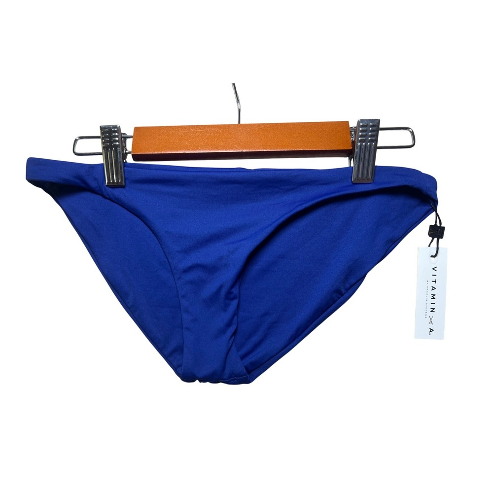 Vitamin A Luciana Hipster Bikini Bottom Sapphire Blue EcoLux 167BF‎ Womens XS/4